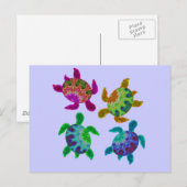 Multi Painted Turtles Briefkaart (Voorkant / Achterkant)