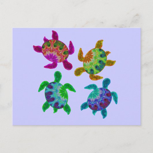 Multi Painted Turtles Briefkaart (Voorkant)