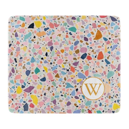 Multi Pastel Terrazzo Snijplank (Voorkant)