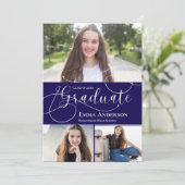 Multi Photo 2025 Afstudeerder Blue Afstuderen aang Kaart (Staand voorkant)