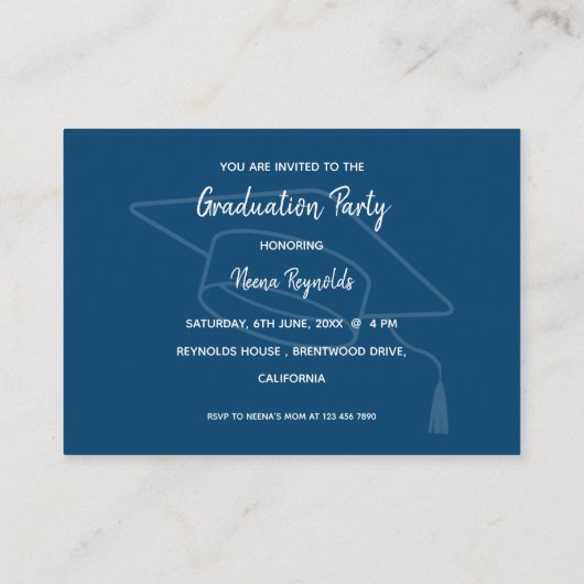 Multi Photo 2025 Afstudeerfeest Mini Uitnodiging Informatiekaartje (Achterkant)