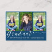 Multi Photo 2025 Afstudeerfeest Mini Uitnodiging Informatiekaartje (Voorkant)