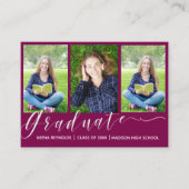 Multi Photo 2025 Afstudeerfeest Mini Uitnodiging Informatiekaartje (Voorkant)