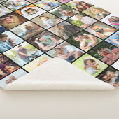 Multi Photo 48 Afbeelding Grid Collage Black Sherpa Deken (3/4)