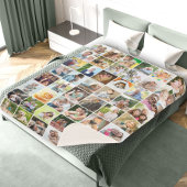 Multi Photo 48 Afbeelding Grid Collage White Sherpa Deken