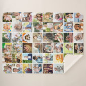 Multi Photo 48 Afbeelding Grid Collage White Sherpa Deken (Voorkant (horizontaal))
