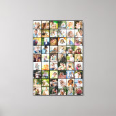 Multi Photo 54 Afbeelding Grid Collage Black Canvas Afdruk (Voorkant)