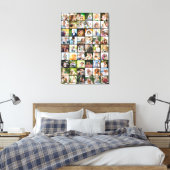 Multi Photo 54 Afbeelding Grid Collage Black Canvas Afdruk (Insitu (Slaapkamer))