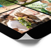 Multi Photo 54 Afbeelding Grid Collage Black Poster (Hoek)