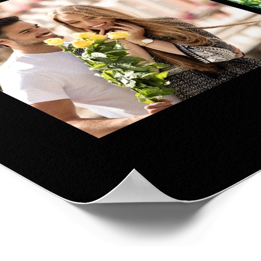 Multi Photo 54 Afbeelding Grid Collage Black Poster (Hoek)