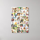 Multi Photo 54 Afbeelding Grid Collage White Canvas Afdruk (Voorkant)