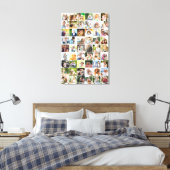 Multi Photo 54 Afbeelding Grid Collage White Canvas Afdruk (Insitu (Slaapkamer))