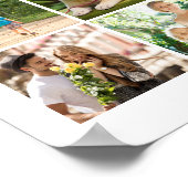 Multi Photo 54 Afbeelding Grid Collage White Poster (Hoek)