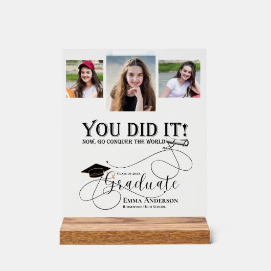 Multi Photo Afstuderen klasse van 2025 aankondigin Acryl Bord (Voorkant)