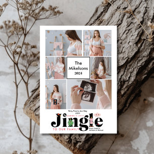 Multi Photo Baby zwangerschapsaankondiging Feestdagenkaart