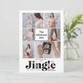 Multi Photo Baby zwangerschapsaankondiging Feestdagenkaart (Staand voorkant)