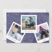 Multi Photo Booth-Lijst | Blauwe kerst Feestdagenkaart (Voorkant)