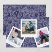 Multi Photo Booth-Lijst | Blauwe kerst Feestdagenkaart (Voorkant / Achterkant)