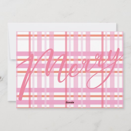 Multi Photo Booth-Lijst | Kerst van de Gingham Mer Feestdagenkaart (Achterkant)