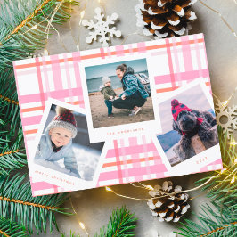 Multi Photo Booth-Lijst | Kerst van de Gingham Mer Feestdagenkaart