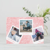 Multi Photo Booth-Lijst | Rode kerst Feestdagenkaart (Staand voorkant)