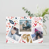 Multi Photo Booth-Lijst | Rode kerst met kerst Feestdagenkaart (Staand voorkant)