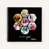 Multi Photo Collage BEE U Persoonlijke naam Notitieboek (Voorkant)