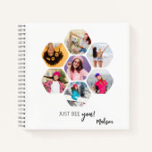 Multi Photo Collage BEE U Persoonlijke naam Notitieboek (Voorkant)