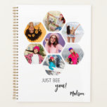 Multi Photo Collage BEE U Persoonlijke naam Planner<br><div class="desc">De multi Collage van de Foto BEE BEE U de Aangepersonaliseerde Planner van de Naam kenmerkt een fotocollage van uw favoriete foto's in een hexagonvorm. Gepersonaliseerd met jouw naam en de tekst "BEE u!"in modern wit manuscript. Perfect voor verjaardag, Kerstmis, Moederdag, Vaderdag, grootouders, broer, zus, beste vriend en nog veel...</div>