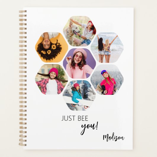 Multi Photo Collage BEE U Persoonlijke naam Planner (Voorkant)