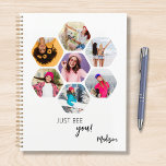 Multi Photo Collage BEE U Persoonlijke naam Planner<br><div class="desc">De multi Collage van de Foto BEE BEE U de Aangepersonaliseerde Planner van de Naam kenmerkt een fotocollage van uw favoriete foto's in een hexagonvorm. Gepersonaliseerd met jouw naam en de tekst "BEE u!"in modern wit manuscript. Perfect voor verjaardag, Kerstmis, Moederdag, Vaderdag, grootouders, broer, zus, beste vriend en nog veel...</div>