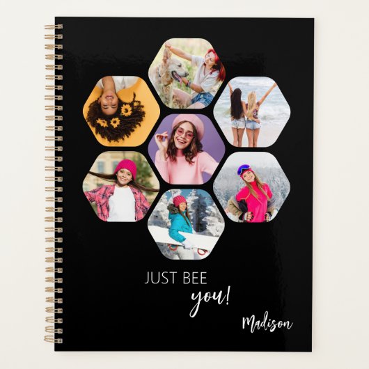 Multi Photo Collage BEE U Persoonlijke naam Planner (Voorkant)