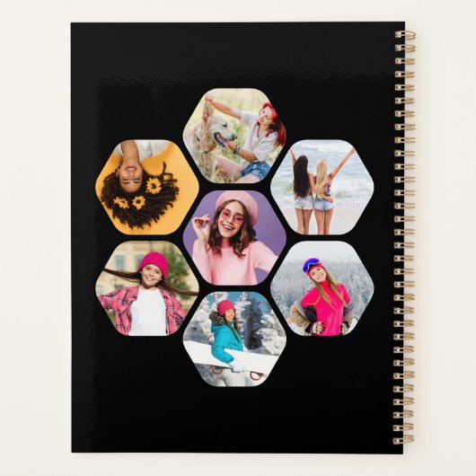 Multi Photo Collage BEE U Persoonlijke naam Planner (Achterkant)