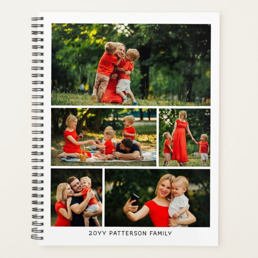 Multi Photo Collage Creëer voor uw eigen gezin Planner (Voorkant)