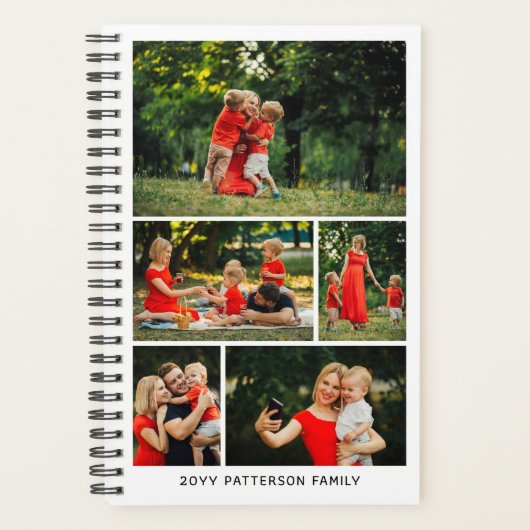 Multi Photo Collage Creëer voor uw eigen gezin Planner (Voorkant)