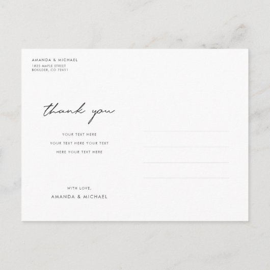 Multi Photo Collage Hartelijk dank voor het Briefk Aankondigingskaart (Achterkant)