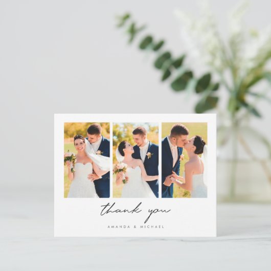 Multi Photo Collage Hartelijk dank voor het Briefk Aankondigingskaart (Staand voorkant)