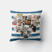 Multi-Photo Collage Heart Shape Family Cute Kussen (Achterkant)