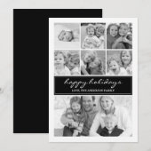 Multi Photo Collage Holiday-fotokaart - zwart Feestdagenkaart (Voorkant / Achterkant)
