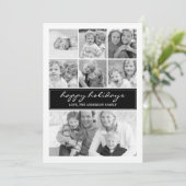Multi Photo Collage Holiday-fotokaart - zwart Feestdagenkaart (Staand voorkant)