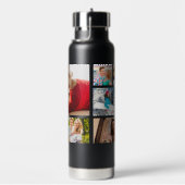 Multi Photo Collage Modern Personalized Name Waterfles (Rechts)