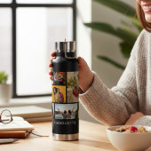 Multi Photo Collage Modern Personalized Name Waterfles