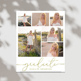 Multi Photo Collage Moderne Afstuderen Script Poster