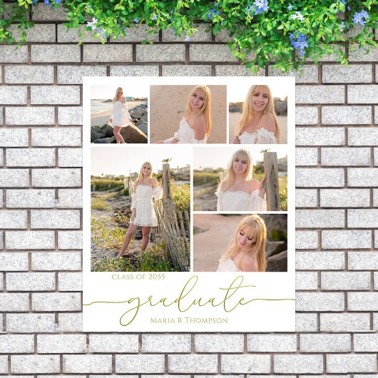 Multi Photo Collage Moderne Afstuderen Script Poster