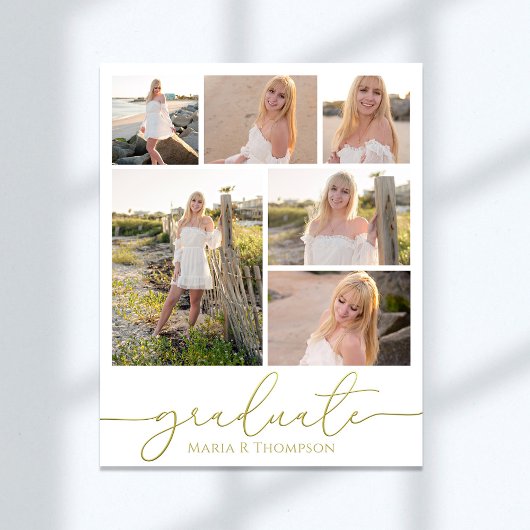 Multi Photo Collage Moderne Afstuderen Script Poster