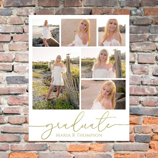 Multi Photo Collage Moderne Afstuderen Script Poster