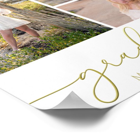 Multi Photo Collage Moderne Afstuderen Script Poster (Hoek)