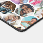 Multi Photo Collage Simple Moderne Hexagon Pattern Bureaumat (Hoek)