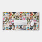 Multi Photo Collage Simple Moderne Hexagon Pattern Bureaumat (Keyboard & Muis)