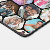 Multi Photo Collage Simple Moderne Hexagon Pattern Bureaumat (Hoek)